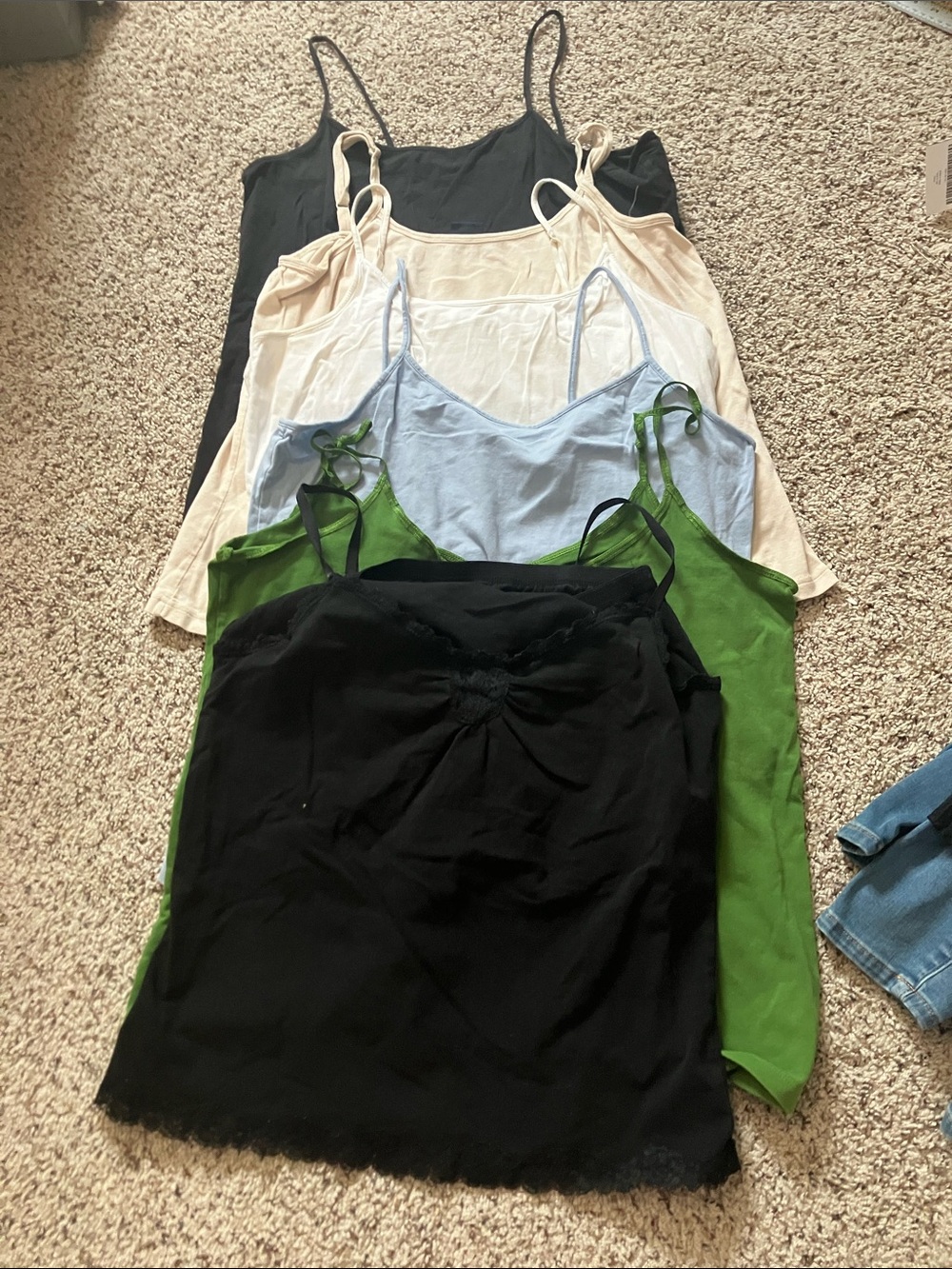 Bundle of 10x large spaghetti strap tank tops